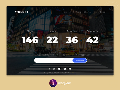 Webflow Countdown Timer Landing Page Template countdown design graphic design landing page product landing page web webflow