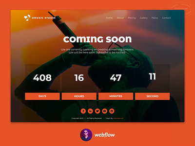 Webflow Countdown Timer Landing Page Template branding countdown countdown timer graphic design landing page product landing page web webflow