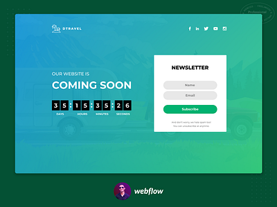 Webflow Countdown Timer Landing Page Template