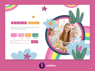 Webflow Flip clock Countdown Timer Landing Page Template