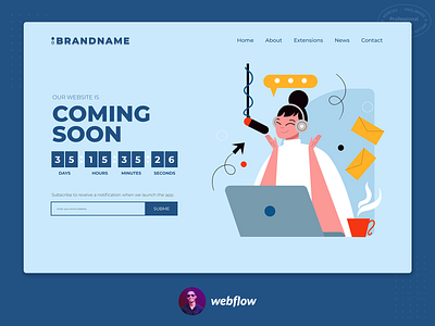 Webflow Flip clock Countdown Timer Landing Page Template