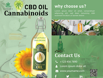 cbd oil Front banner brochure design illustration ui ux webdesign