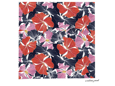 Mayflower art design digital art digital pattern flower illustration flowers graphic design hibiscus illustration mayflower pattern seamless textile pattern