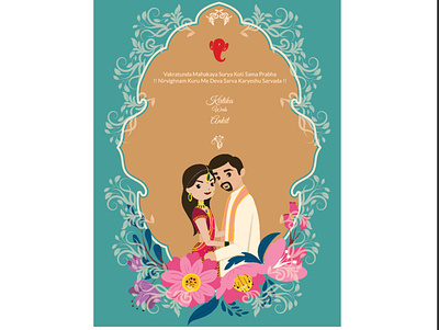 Indian Wedding Card art artwork design digital art graphic design illustration illustration art illustrator