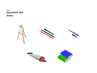 Isometric art icon set