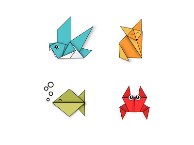 ORIGAMI ANIMALS animal app art branding design digital digital art digital illustration graphic design illustration illustration art illustrator logo origami original art originalcharater ui vector