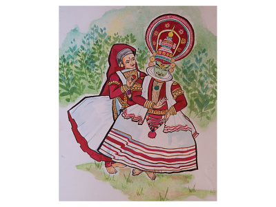 Indian Kathakali art artwork design graphic design illustraion illustration illustration art illustrations illustrator india indian indian cartoon kathakali watercolour
