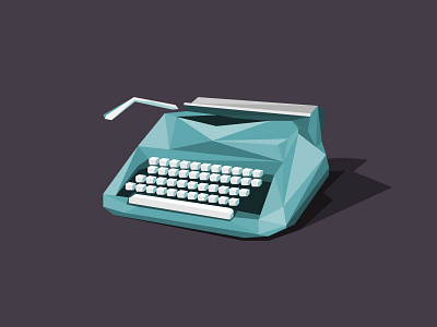 Typewriter illustration polygon stylization