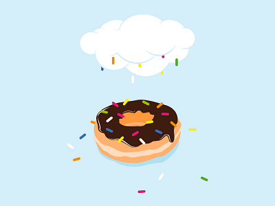 Donut blue cloud comic donut illustration