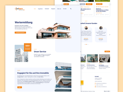 Ostharz real estate company web design flat design hero header hero image illustration landing page realestate ui web design