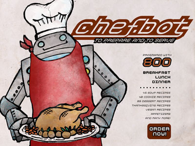 ChefBot: Order Now! chicken design graphic illustration machine robot