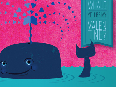 Valentine Card part II card character design graphic illustration ocean print valentine whale