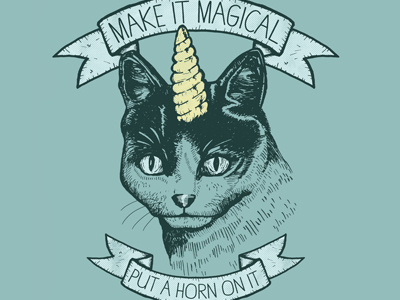 Magic Cat cat eyes horn mythical put a horn on it unicat