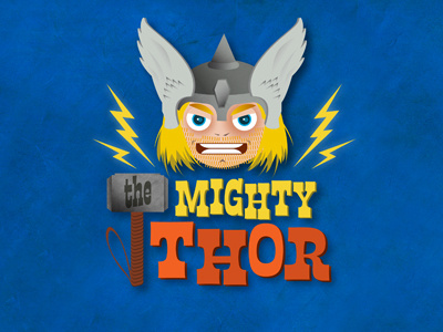 Thor! cartoon character comic design graphic hammer helmet illustration