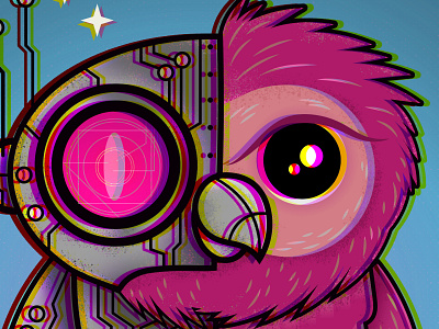 Robo-Owl character illustration robot