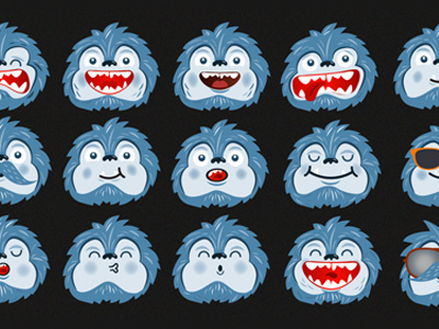 Baby Yeti Faces bigfoot faces funny goofy happy laugh sad sasquatch yeti