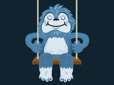 Yeti on a Swing bigfoot faces funny goofy happy laugh sad sasquatch yeti