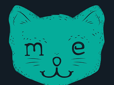 M-E-O-W cat design kitten meow tee type