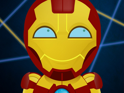 Superhero Elementary: Iron Man comics gold hero illustration marvel