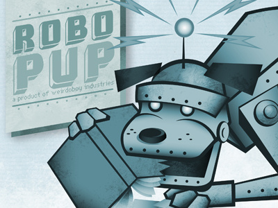 RoboPup 2 - color and type bolts character design dog illustration robot type