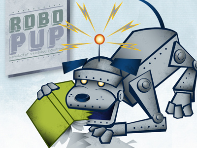 Robopup vs. Homework | Final character design dog illustration robot type