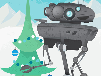 Hothy Holidays - part 1: Viper Probe Droid card christmas design droid illustration ornaments star wars tree viper