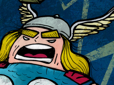 The Avengers - Thor albers avengers book chad comic hammer helmet illustration lightning marvel thor weirdoboy