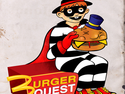 Minneapolis Burger Quest burger cartoon character design hamburglar illustration lunch mayor mccheese