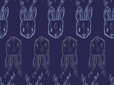 Jackalope Pattern creatures jackalope mythical pattern woodland