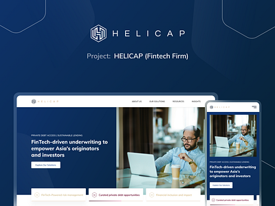 HELICAP - FinTech Firm Landing Page clean design fintech fintech website landing page minimal simple ui webdesign