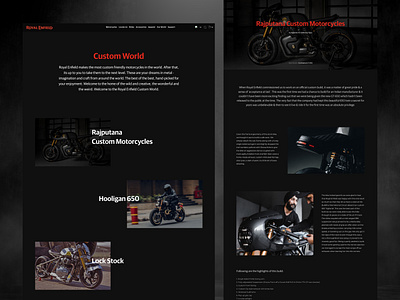 Royal Enfield Custom World Page Design