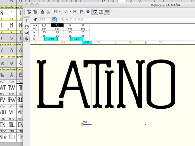 La Maña Kerning font fontlab kerning la maña ligaduras ligadures tipografia typefaces typography