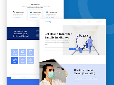 Hospitality - Landing Page adobe blue design hospital hospitality illustration landingpage ui design uidesign user experience user interface ux webdesign