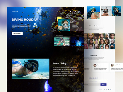 Godiving - Landing Page adobe character design illustration ui ui design uidesign user experience user interface userinterface vector