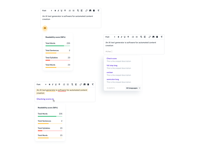 Readability score - Quick challenge design minimal ui ux