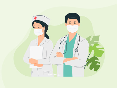 My Hero is You character design doctor flat hero illustration image medical minimalist nurse page pandemic people personnel simple team vector website