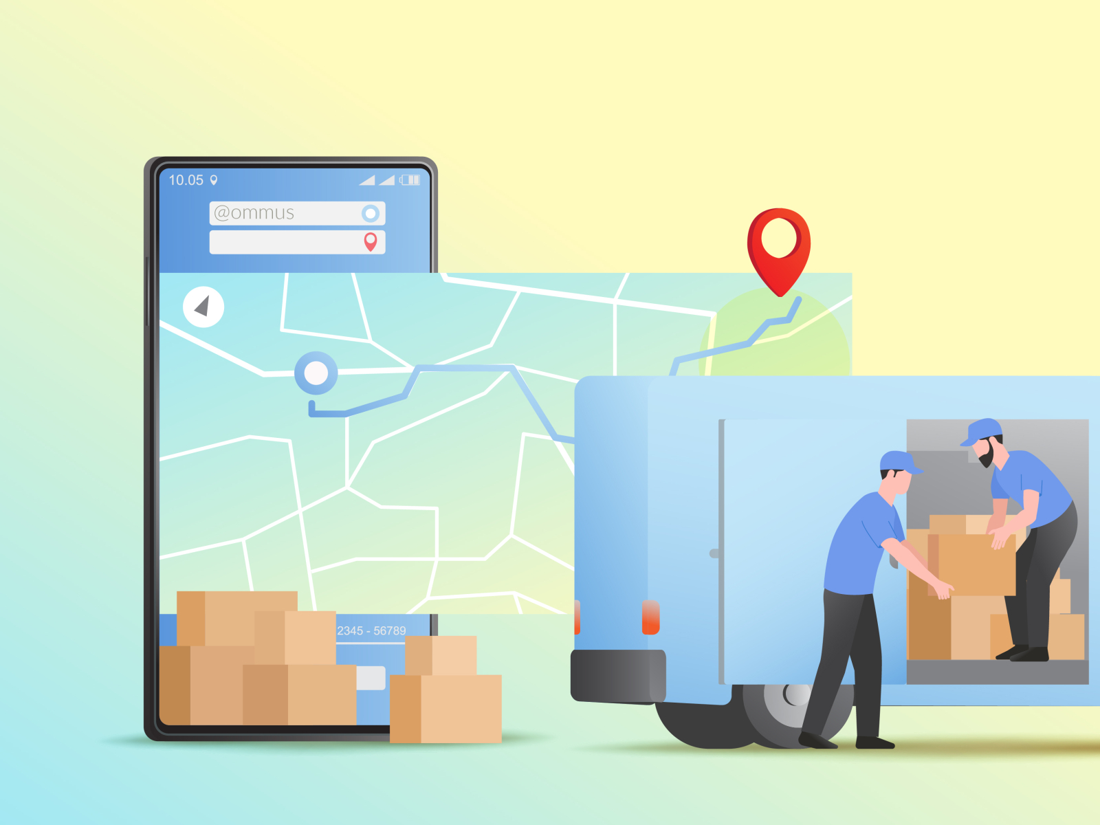 Pickup and delivery service by ommus on Dribbble