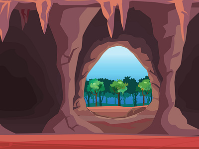 Cave entrance at forest