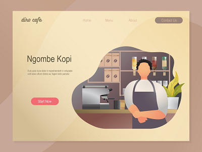 coffee branding business character coffee coffee shop design flat hero image illustration inspiration interface ui website