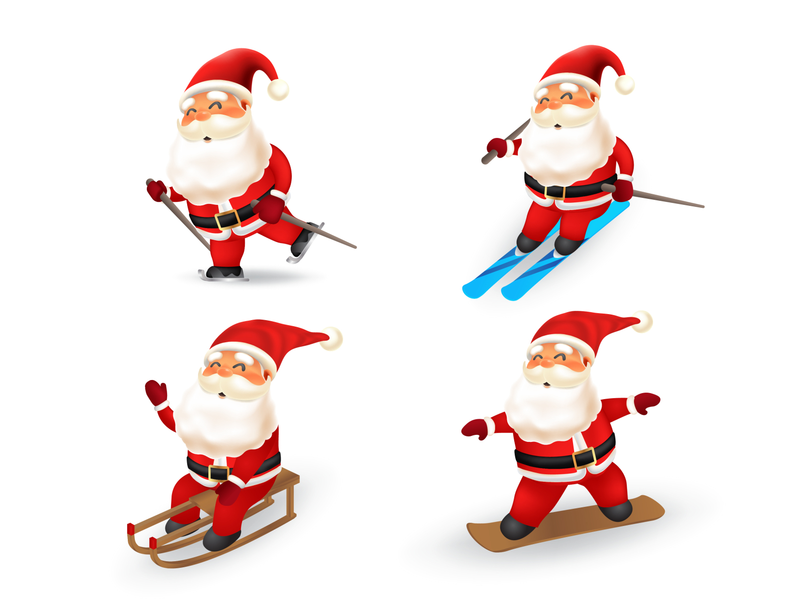 santa winter sport by ommus on Dribbble