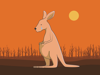 save me animal australia character design disaster fire flat forest illustration international kangoroo nature pray vector wildfire
