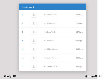 dailyui19 019 dailyui019 dailyuichallenge leaderboard