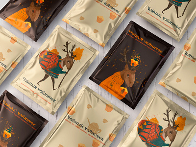 Tea brand illustrations branding character characterdesign deer design graphic design identity illustration tea