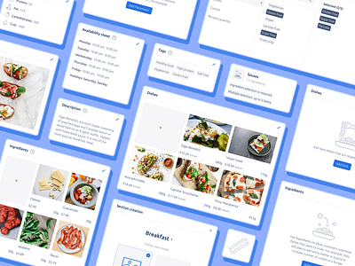 Restaurant catalog UI kit app design constructor menu restaurant web design widgets