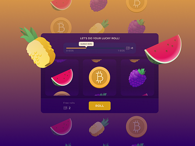 Crypto slot machine bitcoin casino casino games crypto fruit illustration fruits ui design web