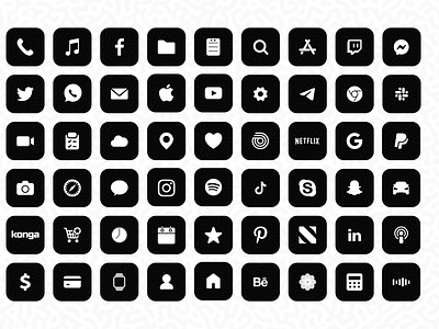 iOS 14 Minimal Black & White Icon Pack