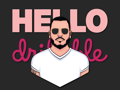Hello, Dribbble! character design firstshot graphic hello illustration