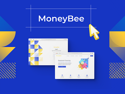 MoneyBee Loan Website blue and yellow design loan minimal money simple ui ux website website design
