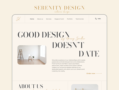 Serenity–Interior Design aesthetic art design interior design interior studio minimal serenity simple ui user interface ux
