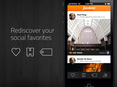 Favolane app app design favolane favorites iphone likes network social ux